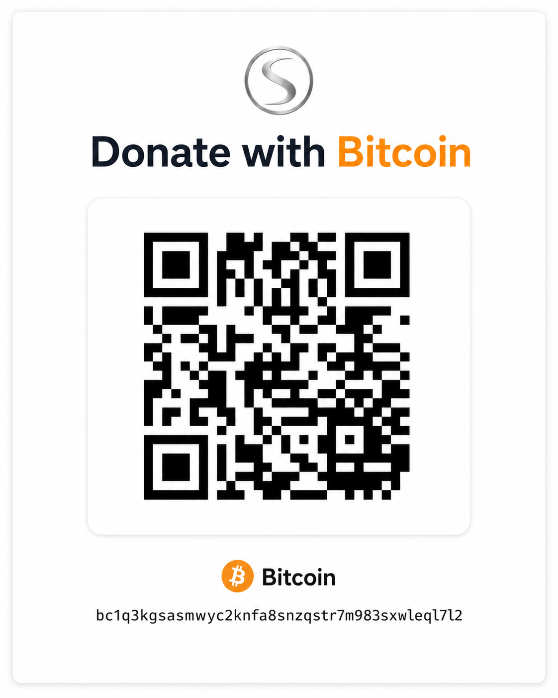 Bitcoin donation QR code